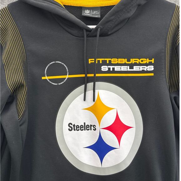 Pittsburgh Steelers Nike Therma On Field Performance Black Hoodie Men Small - Picture 2 of 4